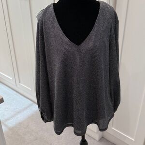 V-Neck Metallic Top